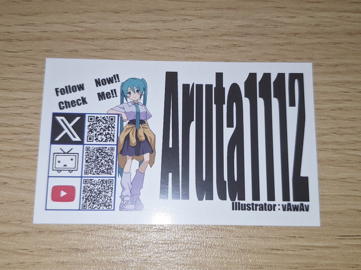 Aruta1112's tweet photo. 【お知らせ】
名刺ができました!
イベントとかで無料配布します!! https://t.co/PDH15OA1OR
