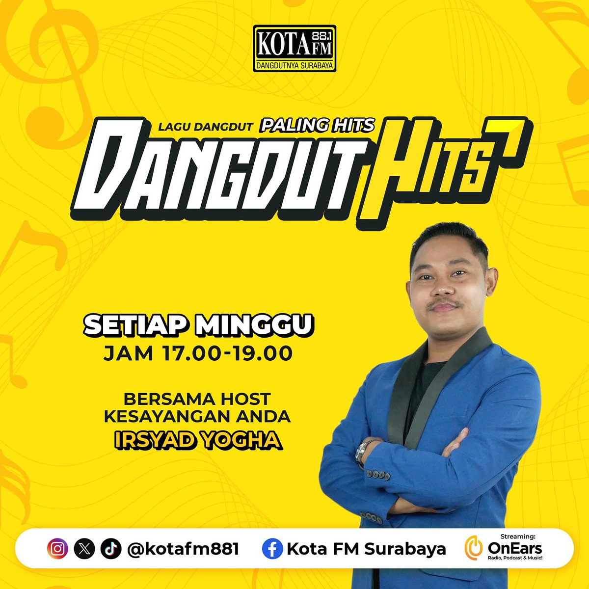 kotafm881's tweet image. Deretan 17 lagu dangdut terhits selama sepekan ini akan hadir mulai jam 17.00 sd 19.00 WIB. Simak di 88.1 Radio Kota FM Dangdutnya Surabaya atau klik kotafmsurabaya.id 📷 #Malming