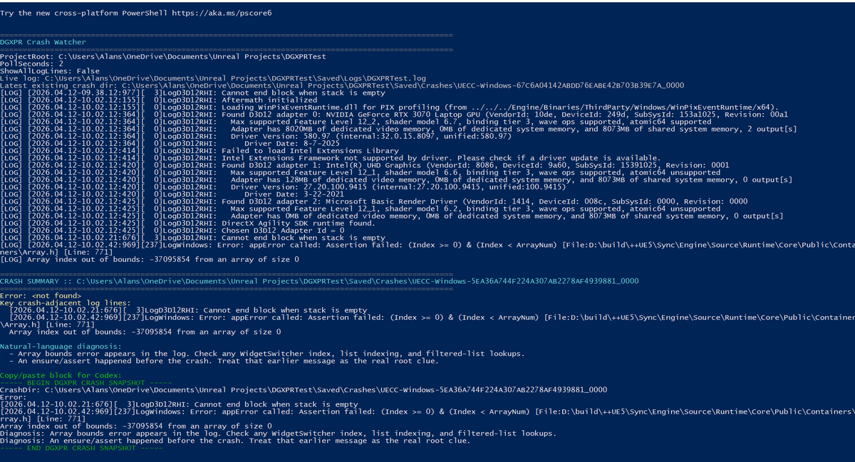 tobinalan's tweet photo. Built myself a crash report tool that turns it into natural language so I can learn my way.
#digitalcreative https://t.co/Qt4W3aecbN