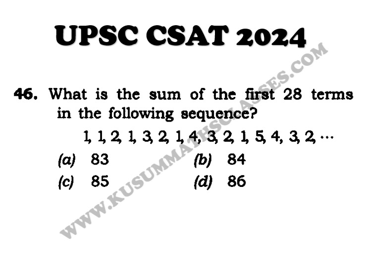 kusumclasses's tweet image. Watch the solution here:- youtu.be/_IFRkIrJ9PE

#UPSC, #CSAT, #UPSC2026, #UPSCCSAT, #UPSCPrelims2026, #CSATStrategy, #UPSCPreparation, #UPSCAspirants, #Prelims2026, #CSATPreparation