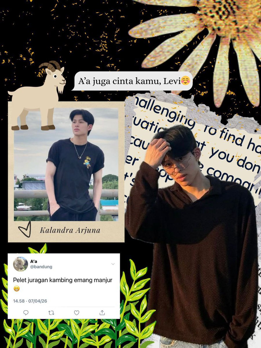 a #pondphuwin few tweet au

Kena pelet juragan kambing. 

Levi yang tiba-tiba jatuh miskin dan harus tinggal di kampung halaman papi nya, ketemu sama Andra si juragan kambing yang bisa buat dia jatuh cinta cuman dalam waktu tujuh hari.