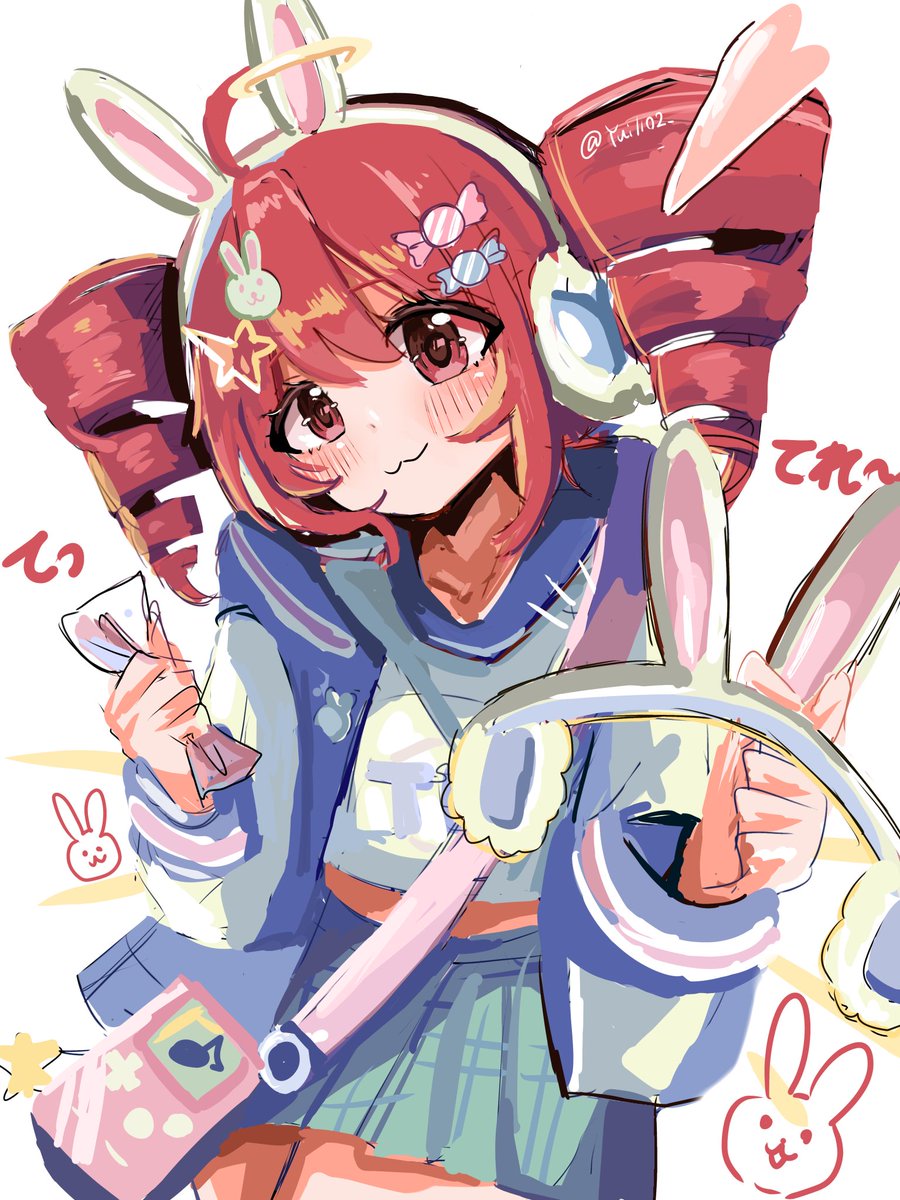 Yui1102_'s tweet photo. 「ほらっ君も付けてよ！うさ耳🐰」
 #重音テト   #KasaneTeto https://t.co/o2xTs4QxOf
