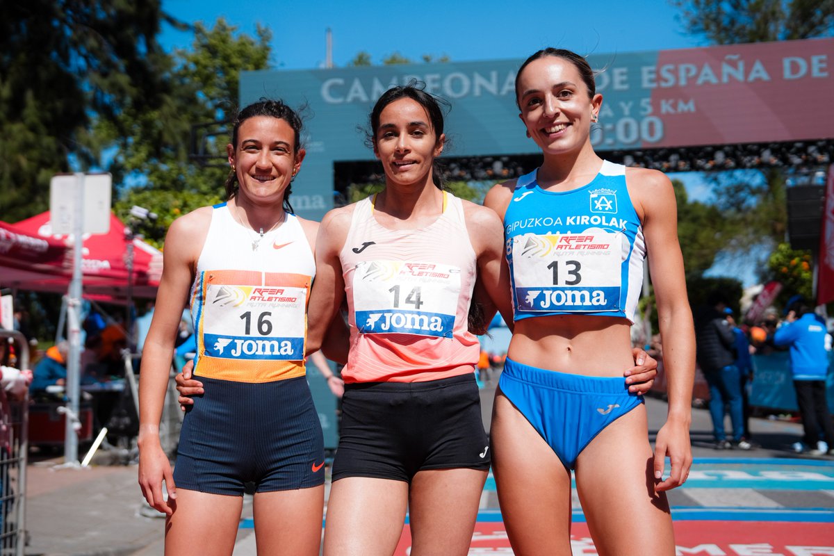 atletismoRFEA's tweet photo. De principio a fin
Naima Ait Alibou, nueva campeona de España 🚺
 #CEruta Milla

🥇 Naima Ait Alibou ⏱️ 4:38 RC
🥈 Marta Mitjans ⏱️4:41
🥉 Judith Otazua ⏱️4:46

📊 https://t.co/7V3moWJmvc
📺 @LaLigaPlus @RTVEPlay https://t.co/PGjb5pN9kK