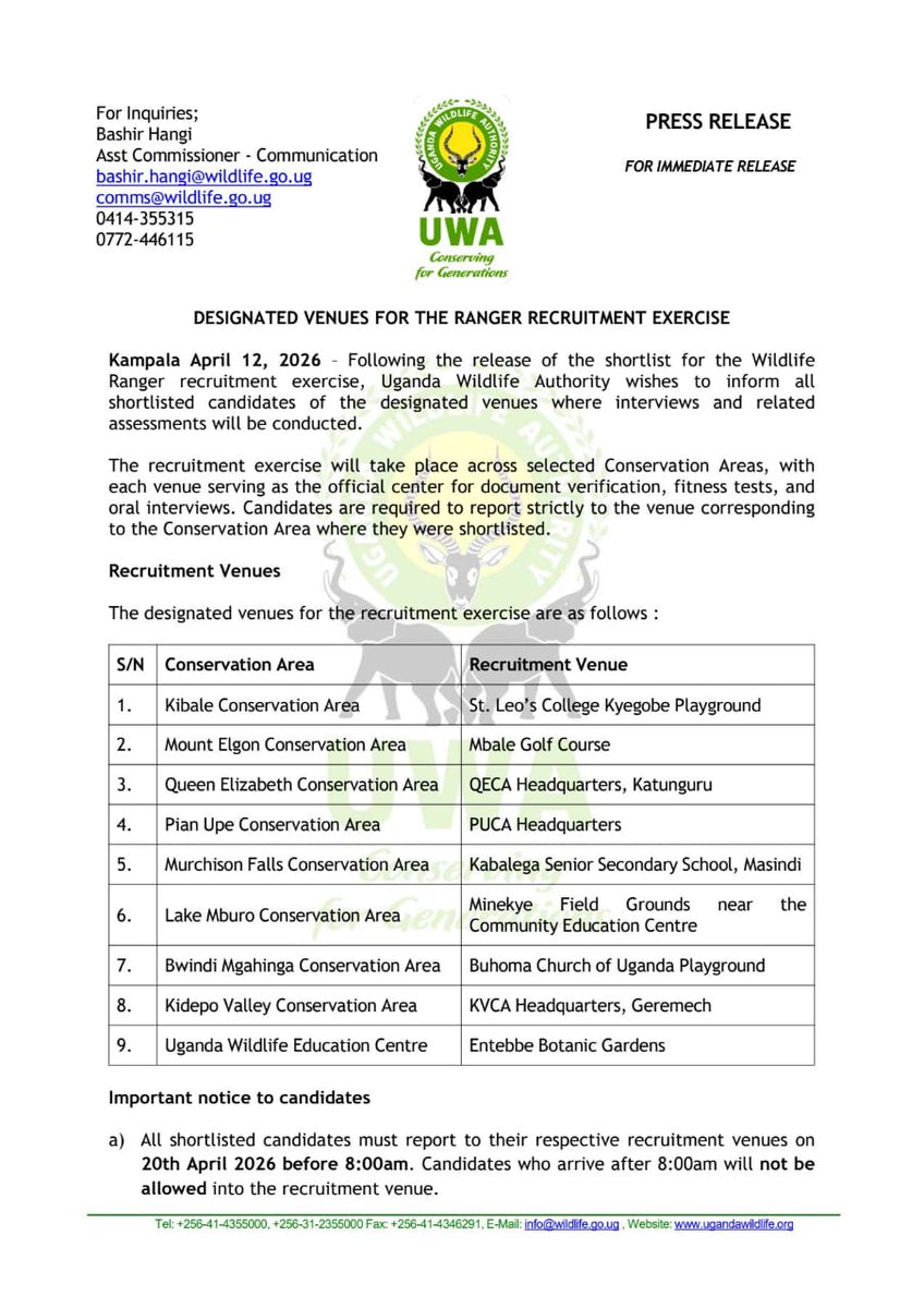 Uganda Wildlife Authority tweet media