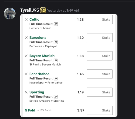 TizaOfficial's tweet photo. Going to start posting my tips on here as well as in the @NumbersGameTips Discord! Follow for more winners like yesterday and to have my Bet Builders for all of todays Premier League football! https://t.co/qxeGkfPANA