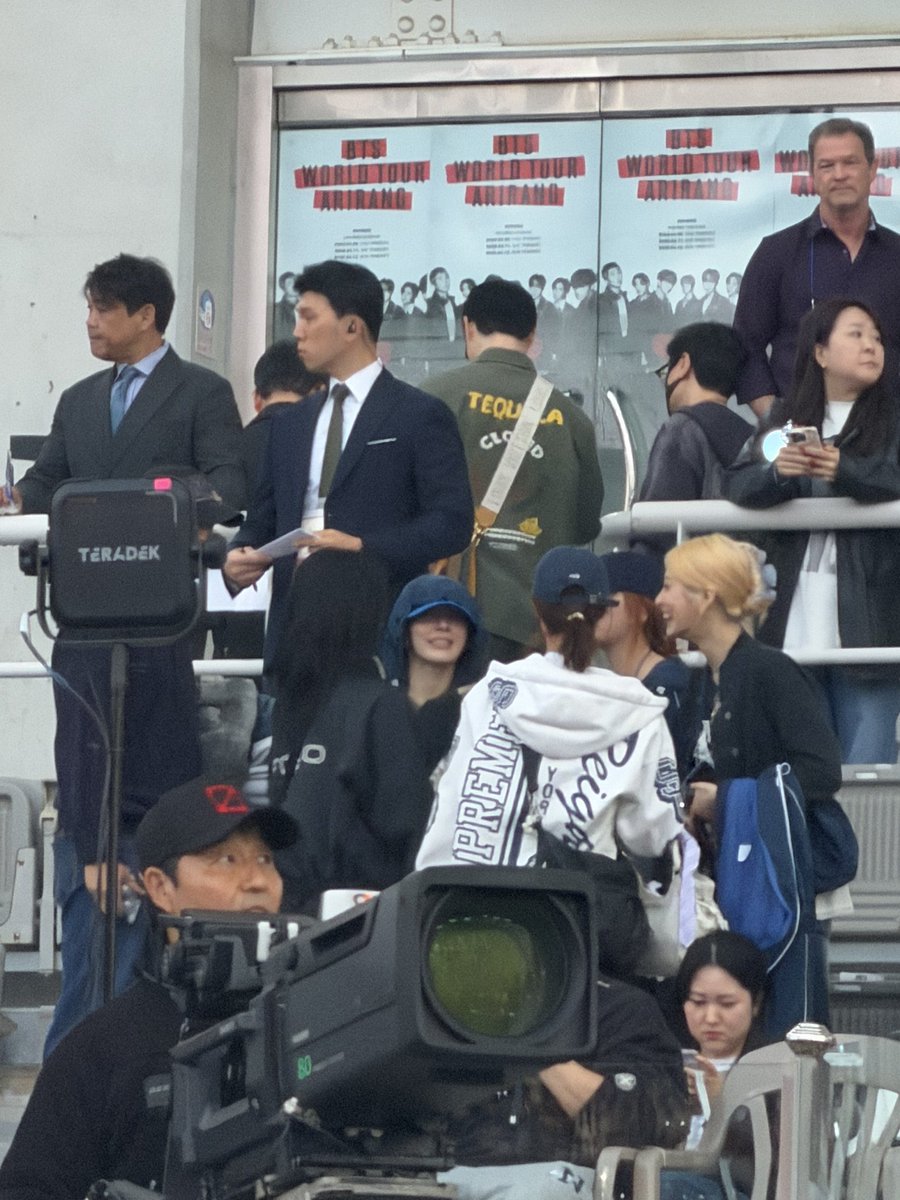jkslore's tweet photo. mingyu and minghao, iu, lesserafim, cortis, tws, they all are attending today’s bts concert 😭🥹 https://t.co/jch9bVdyQg