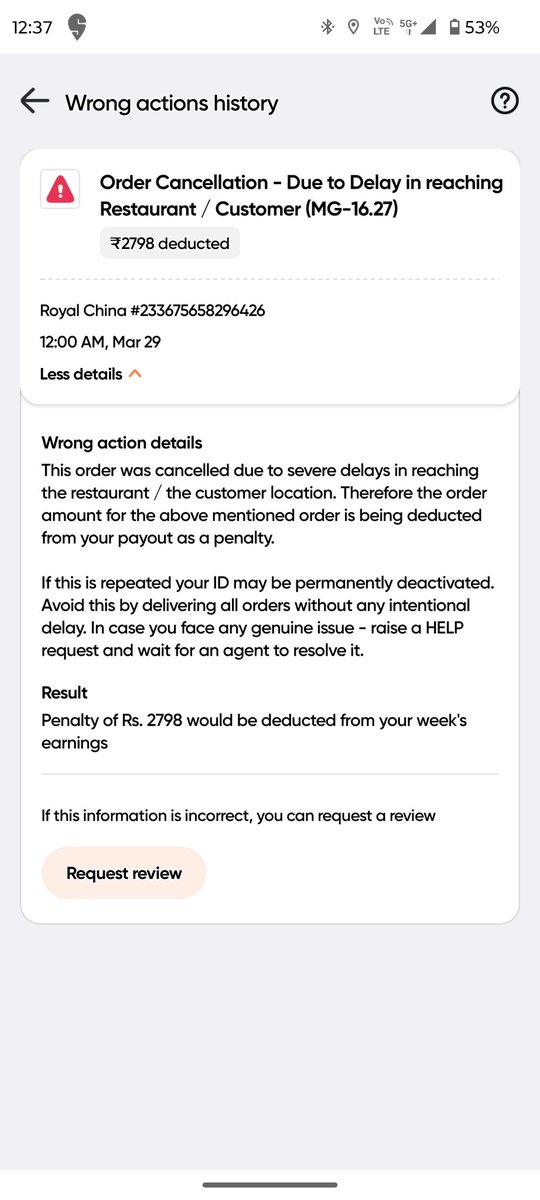 rohit0gupta0's tweet photo. Plz return my penalty @Swiggy @SwiggyCares @harshamjty  de I'd 487901 traffic tha to meri kya galti hai https://t.co/9nISzMQG0s
