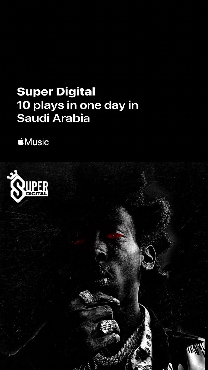 SuperFDigital's tweet photo. Shout out to Saudi Arabia @AppleMusic listeners 💯 https://t.co/n2Io05H71Y