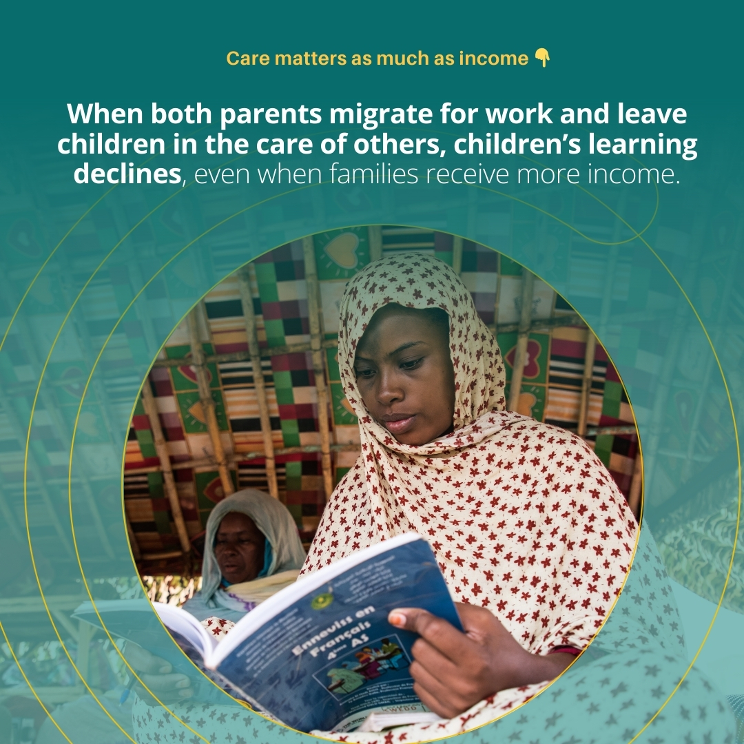 WBGPubs's tweet image. #DidYouKnow that children’s learning can decline when both parents migrate for work &amp;amp; leave them in the care of others, even when household income rises?

Children’s learning depends on care, stability &amp;amp; support at home, even when families earn more.

👉 wrld.bg/FAbB50YpO7j