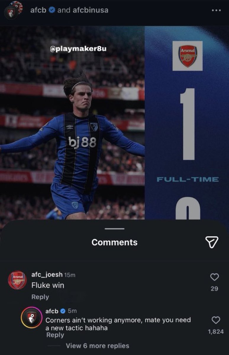 Bournemouth’s admin on insta😂😂😂