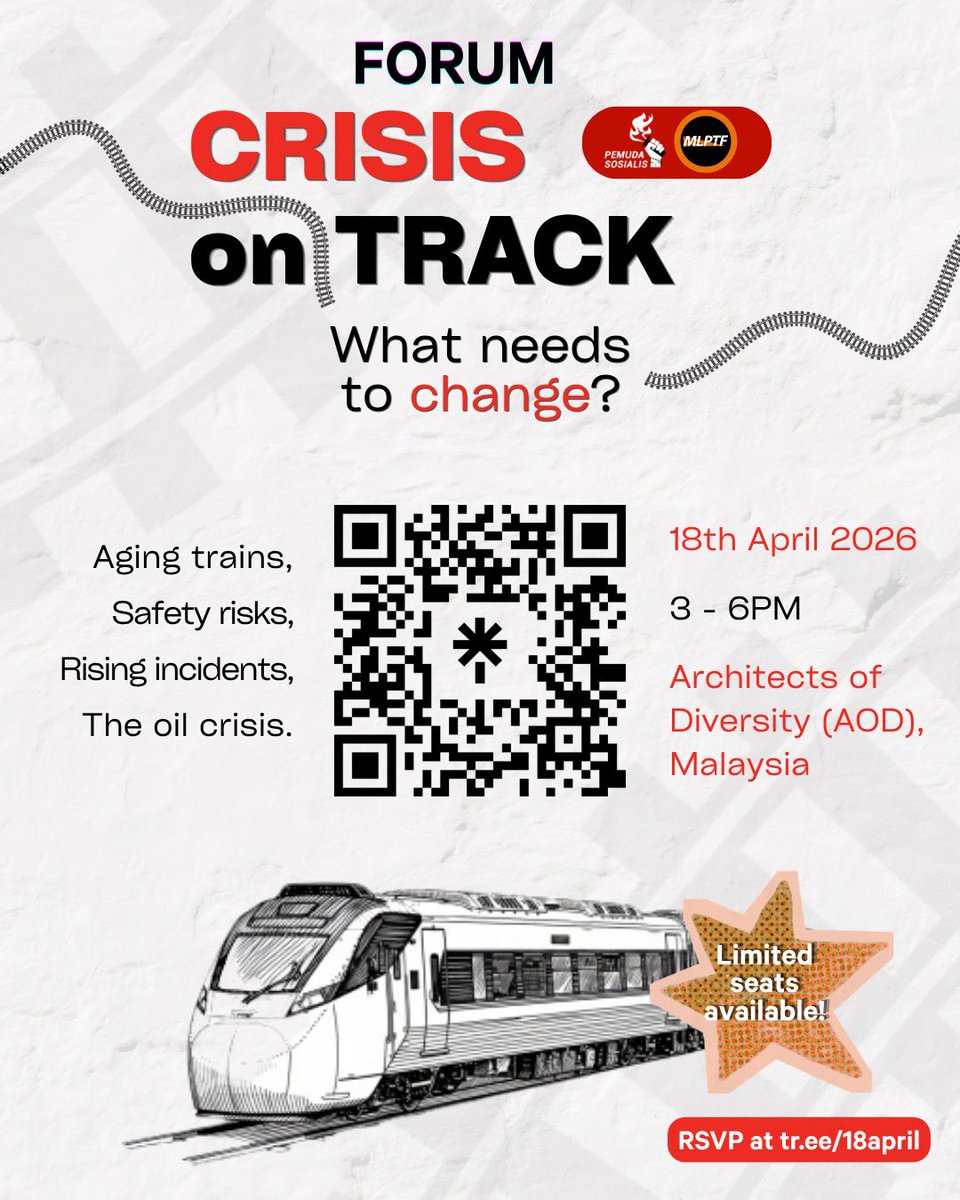 [Calling all workers, students, public transport advocates and any enthusiasts who care about the future of our mobility system 🚇🚌🚴🏽🚘]

Will RM5 coffee fix this crisis or what we need is a serious overhaul of our public transport system?

RSVP here: tr.ee/18april
