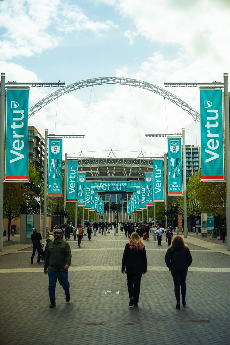 vertumotorsCEO's tweet image. Great to be back at @wembleystadium for the #VertuTrophy #Final – our third as title partner and always a special occasion. Wishing @StockportCounty and @LutonTown the very best of luck. Set for a fantastic game under the arch. Enjoy it! ⚽🏆 #Vertu