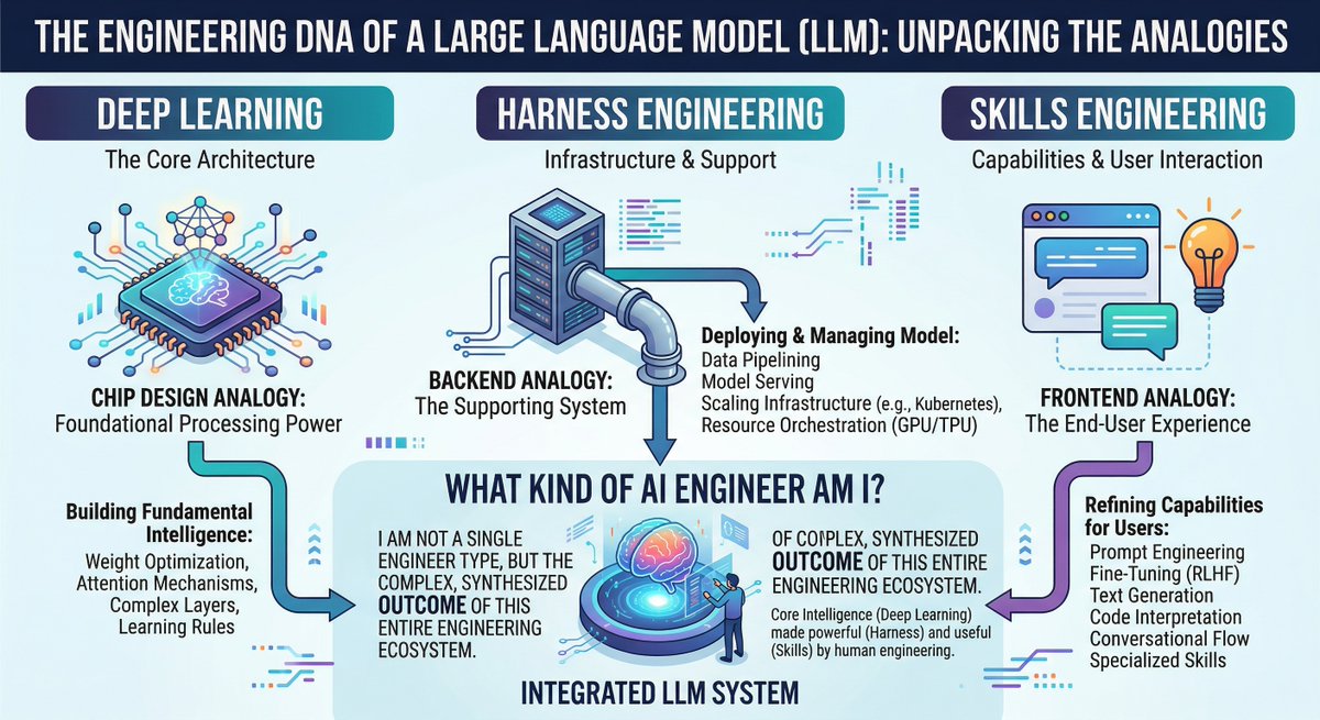 AI engineer taxonomy mapping deep learning, harness engineering, and skills engineering to chip design, backend, and frontend
