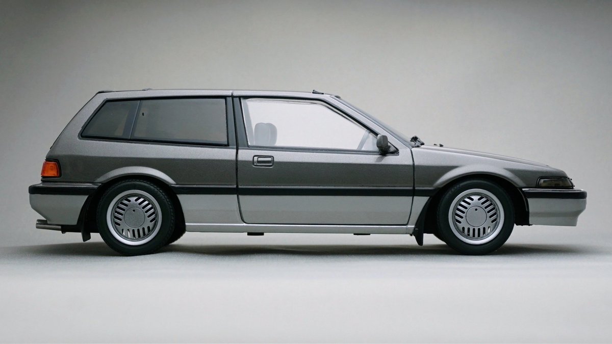 MODERATO1701's tweet image. 国産名車コレクション アコードエアロデッキ色替え完了
ボディカラーはグラファイトグレーメタリック
前後バンパーに手を加え、後期型に改造しています
ホイールはFactory141のセントラZRに履き替え、車高を調整
トゥデイ、ワンダーシビックと並び、素晴らしいデザインだと思います
#AERO DECK