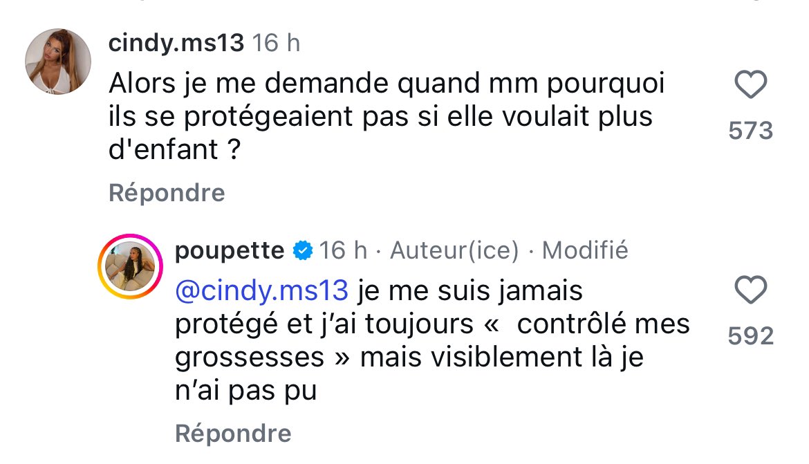 Oui Oui c’est pour ça qu’elle se retrouve avec 4 gosses a seulement 25 ans 

#poupettekenza