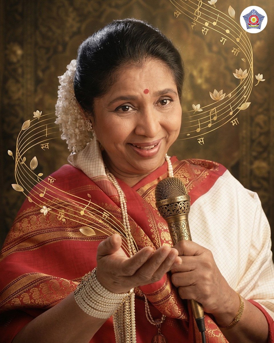 CPMumbaiPolice's tweet image. Her voice shaped generations; it’s hard to imagine a world without it.
Thank you for the music, the memories, and the magic, Asha Ji. 

भारतीय संगीतविश्वातील दिग्गज गायिका पद्मविभूषण आशा भोसले यांना भावपूर्ण श्रद्धांजली.

#अमर_आवाज
#AshaBhosle 
#EndOfAnEra