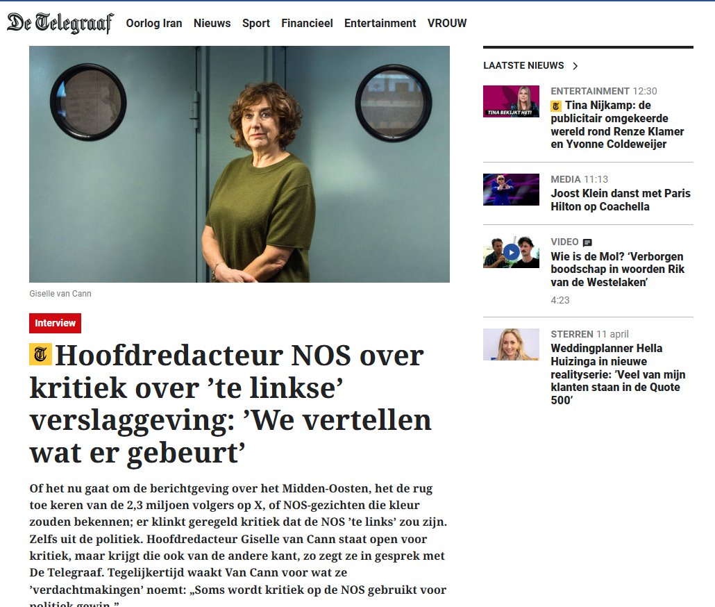 VBraeckenssieck's tweet photo. Wat een doortrapt geraffineerde opmerking van deze mevrouw.(De foto is uitstekend gekozen!) We vertellen de kijker/luisteraar wat ons belangrijk lijkt, de rest laten we buiten beschouwing. Joseph Goebbels zou zijn pet voor u afgenomen hebben mevrouw. #links #linksemedia #propaganda #NPO #NOS #VanCann