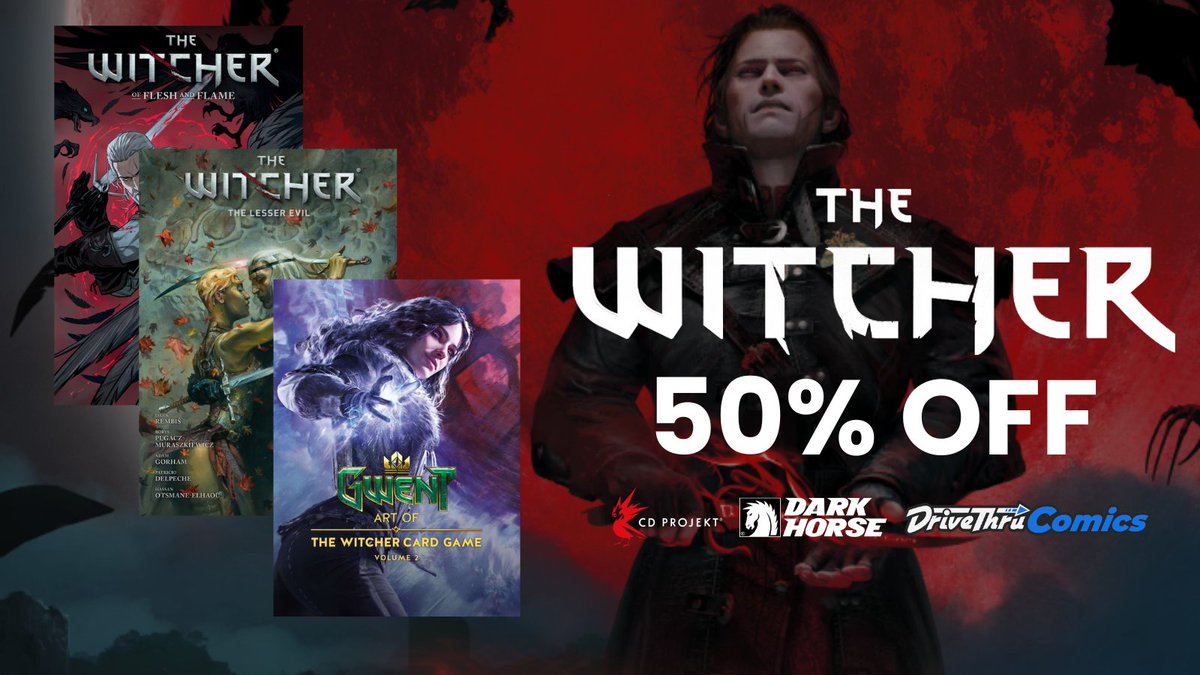 DriveThruComics's tweet photo. The Final Day to save 50% on The Witcher graphic novels from @DarkHorseComics 

Shop deals here: https://t.co/8pFJGZUDZ9

Including The Witcher: Classic Collection, Ronin (Manga), The Ballad of Two Wolves, Of Flesh and Flame, and more!
#comics #comicbooks https://t.co/tE213MjIrn