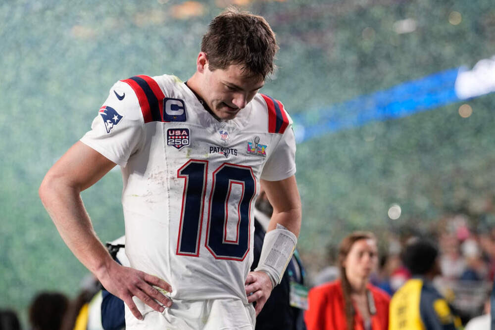 nflrums's tweet image. New England #Patriots QB Drake Maye describes the Super Bowl loss against the Seattle Seahawks as a humbling experience and says he’s determined to get back