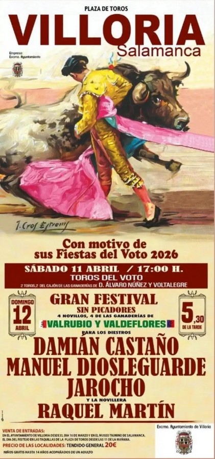 estevezpepe's tweet image. Suerte para todos.
🏟️#Villoria
🐂 #Valrubio #Valdeflores
⚔️ @DamianCastao8 
⚔️ @mdiosle 
⚔️ @JAROCHOO0 
⚔️ @RaquelMartinCom