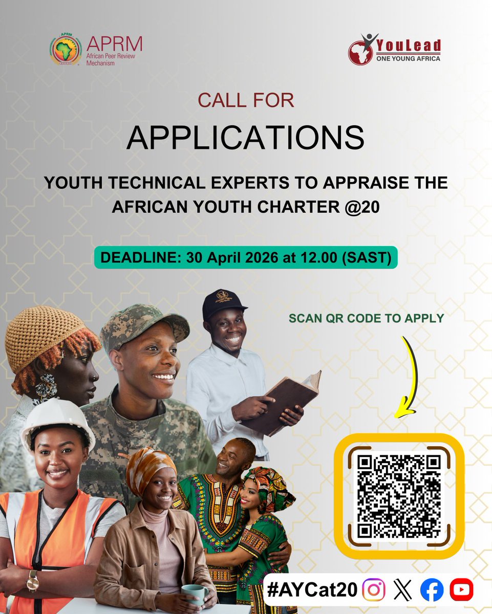 opportunitiesfy's tweet image. 🚨 $1,000 PAID Youth Technical Experts Opportunity (APRM) for African youth 🌍 Apply by April 30 👉 wp.me/p23f03-kzk

#AfricaOpportunities #YouthLeadership #ApplyNow 🚀
