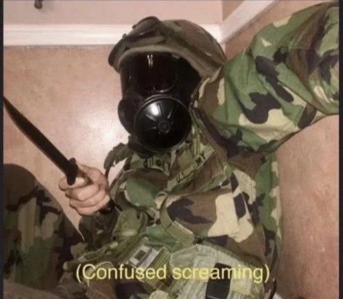 ken_medic's tweet photo. Me: Being slightly colorblind so i cant tell the difference between the orange and green armbands so i end up hitting everyone
The youngin Airsofter looking at a fellow orange armband being aimed at by an M60: https://t.co/WDELEvFA1V