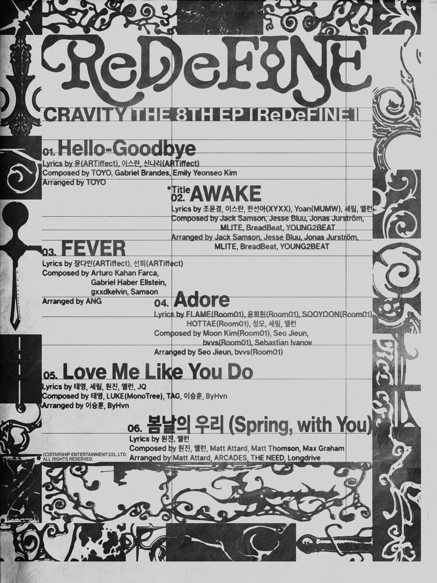 KoreanUpdates's tweet image. Counting down to their #ReDeFINE release on 29 April, #CRAVITY unveils track list of the upcoming 8th mini album

#KoreanUpdates RZ