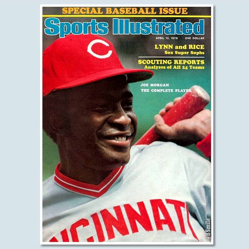 BSmile's tweet image. 50 Years Ago Today: "Special Baseball Issue - Joe Morgan - The Complete Player" (SI - April 12, 1976) #Cincinnati #Reds #MLB #Baseball #History