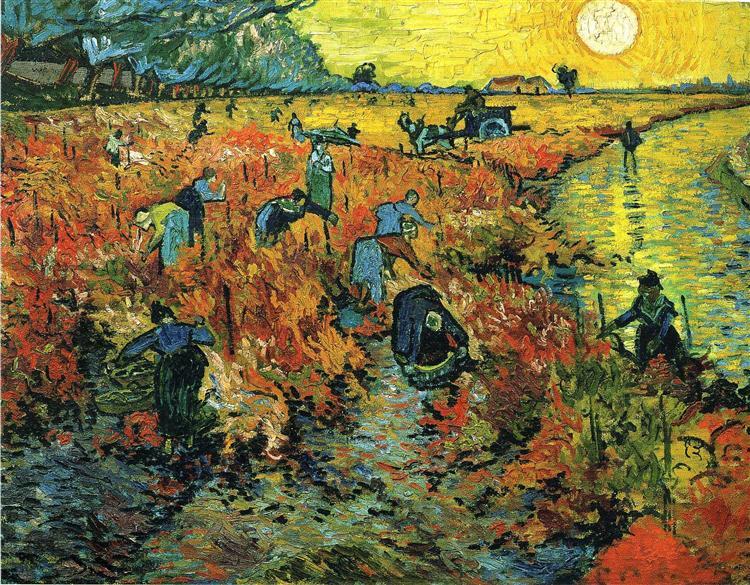 Anna Boch, a Belgian painter and collector, bought The Red Vineyard (1888) for 400 francs. It was the only painting Van Gogh sold in his lifetime—a single spark of recognition amid years of silence. #artbots #vangogh