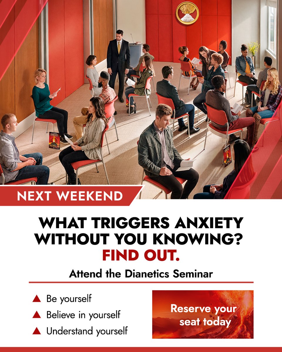 Dianetics's tweet image. Discover how to locate and handle the hidden cause behind stress, unwanted reactions and lack of confidence. 

 🔗 dianetics.org/dianetics-semi…

#dianetics #workshop #mentalhealth