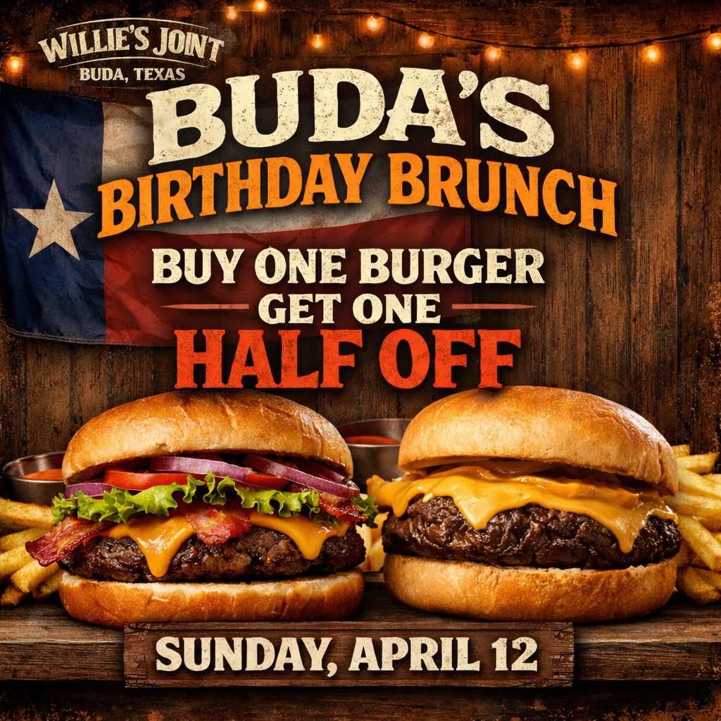 williesjoint's tweet photo. TODAY ONLY
Sunday April 12.

HAPPY BIRTHDAY BUDA https://t.co/cMg5xJ6EWN
