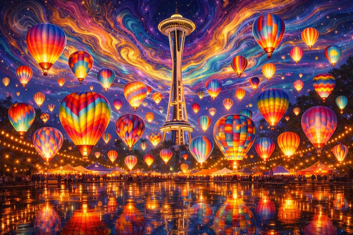 This June, Seattle lights up the night sky ✨
Hot air balloons glowing beneath the Space Needle 🎈🌌
A summer moment you don’t want to miss.

Plan your trip: rexpertz.com

#SeattleSummer #SpaceNeedle #TravelMagic #RexpertzLLC