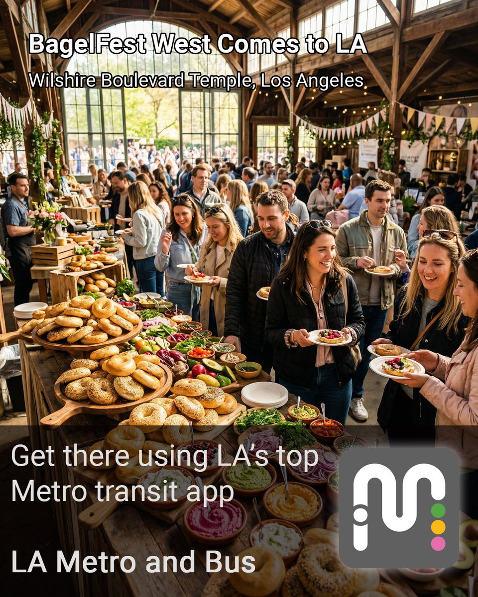 LAMetroBusApp's tweet image. BagelFest West Comes to LA

4/12 from 10am-5pm
discoverlosangeles.com/event/2026/04/…

#LAEvents #LosAngeles
