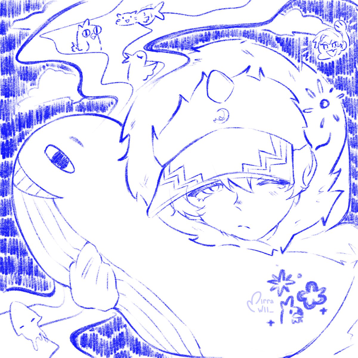 mirrawi_'s tweet image. Time to sleep🐳 #boboiboy #ice