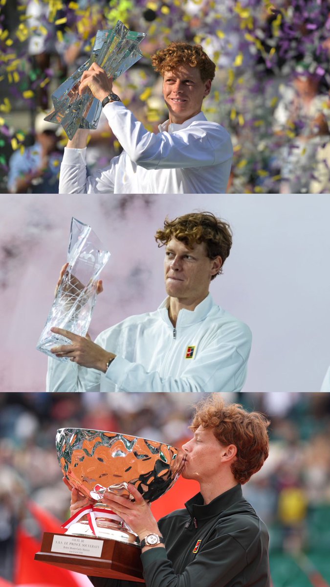February, after his losses to Djokovic and Mensik: “I will come back. I know how to come back.”

Jannik Sinner from that quote on:

🏆 Indian Wells
🏆 Miami
🏆 Montecarlo
🌎 #1 in the world