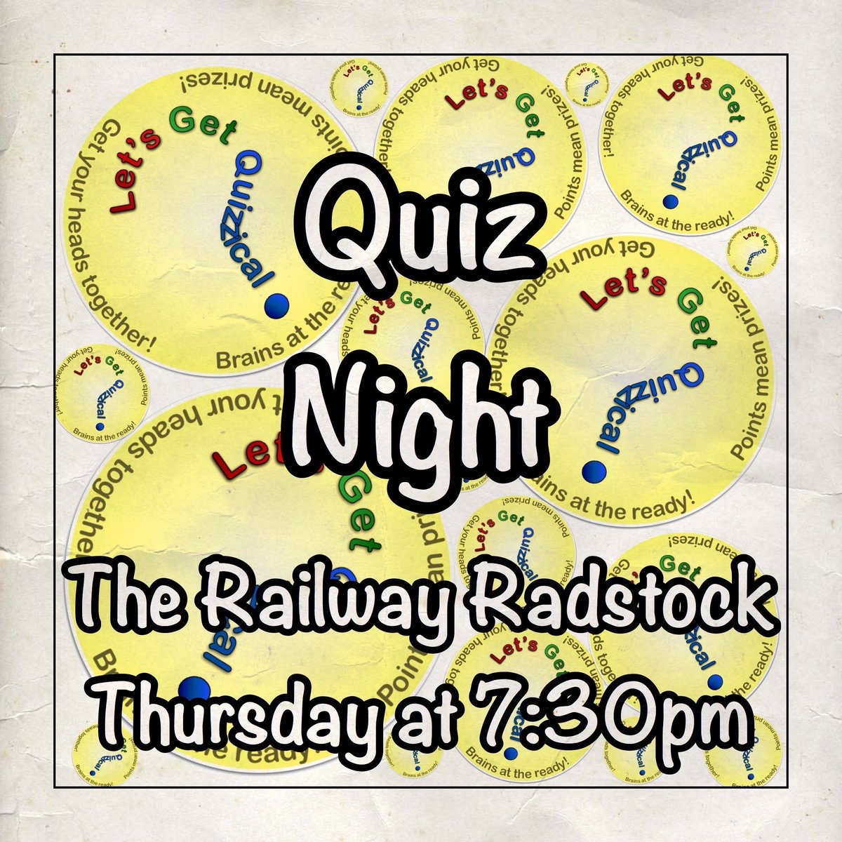 QuizzicalQuiz's tweet image. Join us on Thursday at #TheRailway in #Radstock for our next #QuizNight! 7:30pm start for our #GeneralKnowledge #Quiz with great prizes to be won