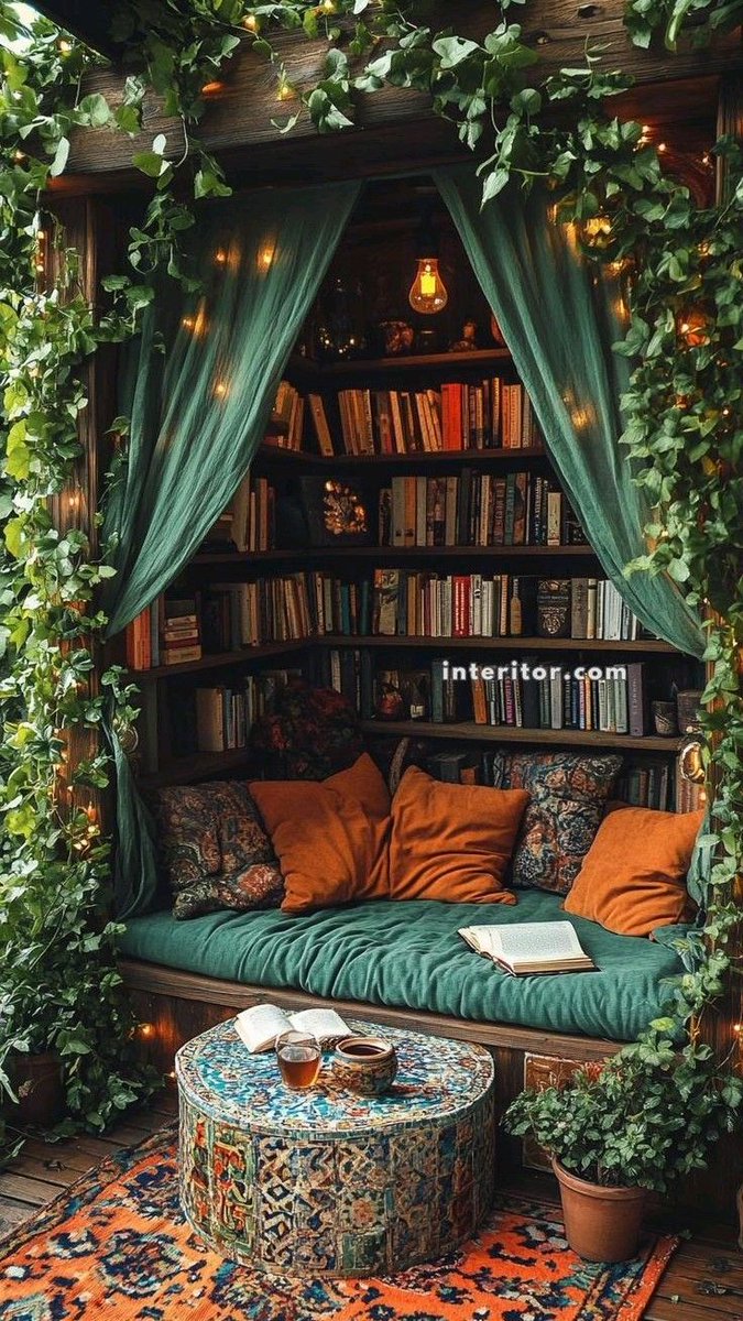 BrinsonIvey's tweet photo. Would you like to have this cozy reading nook in your home? I want this exact one!

#BookstoreAesthetic #LibraryAesthetic #CozyReadingNook #ReadingRoom https://t.co/4r2DLeg9q8