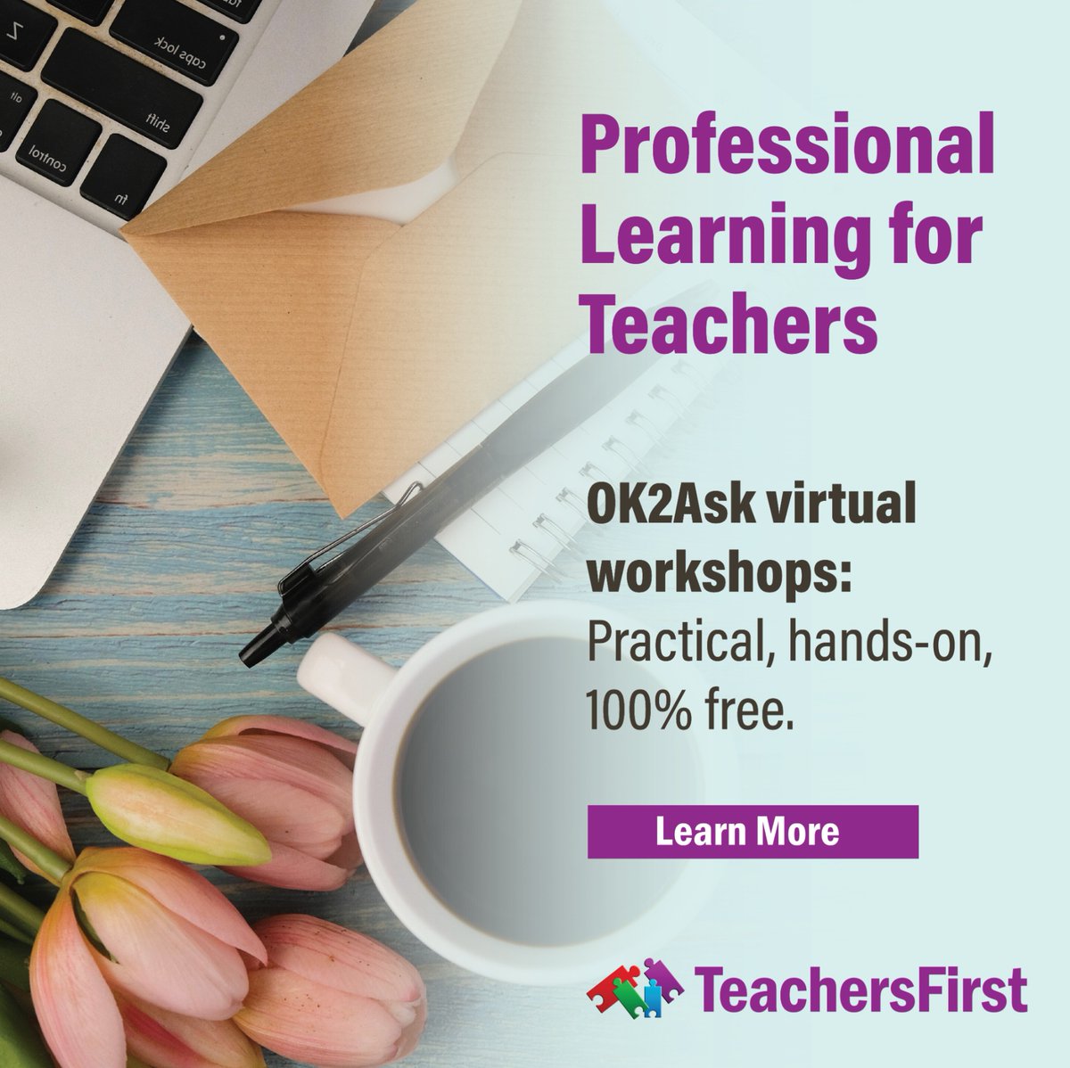 TeachersFirst's tweet image. Looking for practical, doable professional learning?

OK2Ask workshops connect educators with expert coaches, research-based strategies, and free tools you can use in any classroom.

See what’s coming up:

bit.ly/4smhQxD 

#edtech #ProfessionalLearning