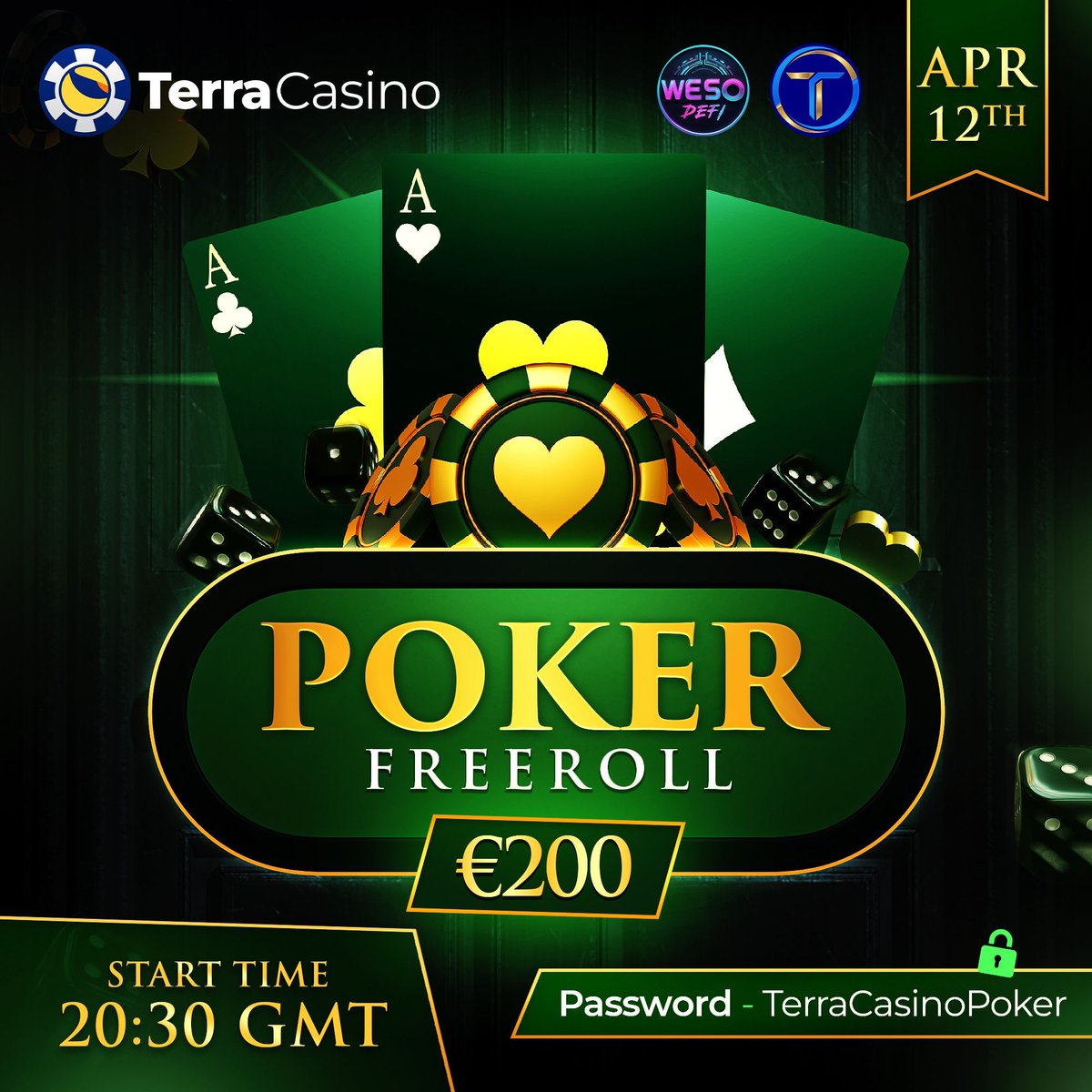 TerraCasino_io's tweet image. ♣️ €200 POKER FREEROLL ♣️

Big one tonight… don’t miss it 👀

🕐 20:30 GMT
🔐 Password: TerraCasinoPoker

Low risk, real prizes… let’s see who runs it up 🃏

Visit here: terracasino.io

#Poker #Freeroll #CryptoCasino #OnlinePoker #WESO #LUNC