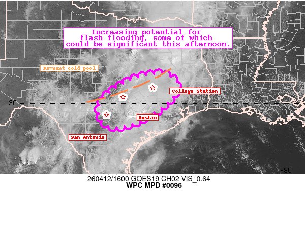 NWSWPC's tweet image. #WPC_MD 0096 affecting South-Central Texas, #txwx, wpc.ncep.noaa.gov/metwatch/metwa…