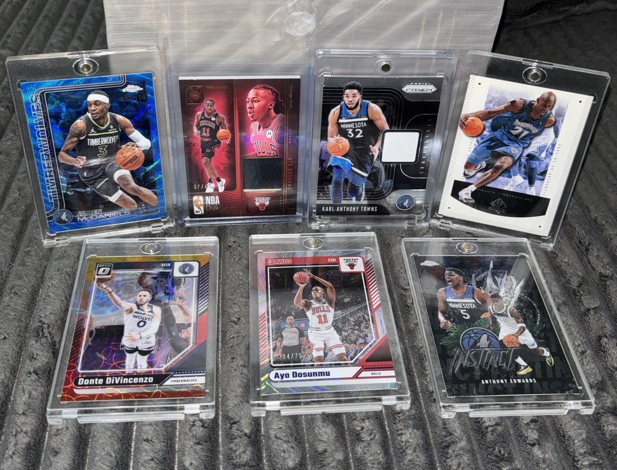 CardGuyTy33's tweet photo. Happy Sunday y’all! I had never used @Whatnot app until a couple weeks ago and now have 25+ cards for the PC😅 Feel it’s a good way for collectors to get cards they’ll enjoy likely cheaper than elsewhere. Here’s some of my favorites. Do y’all use Whatnot? #cards #wolves https://t.co/X99eAkEGAb