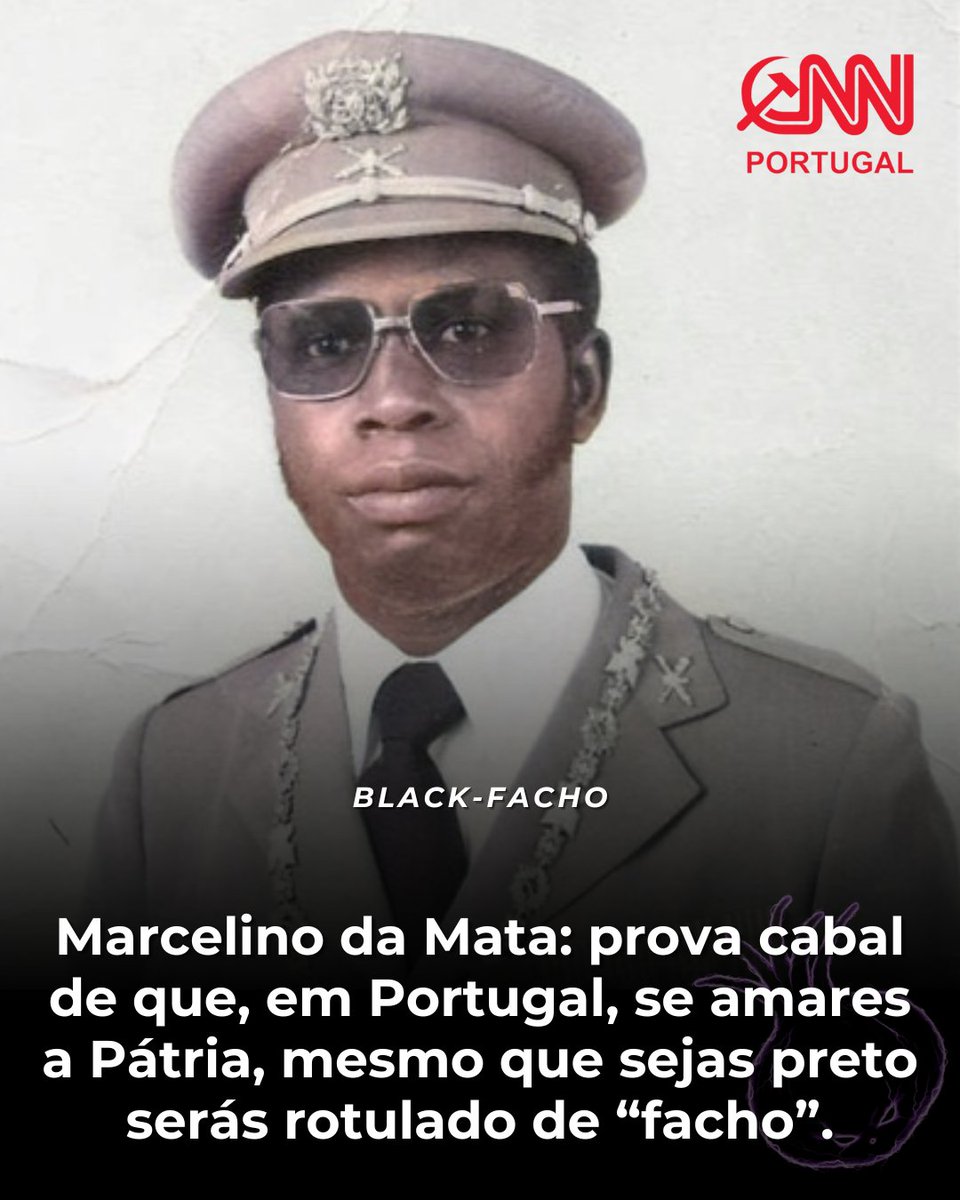 BLACK-FACHO - Marcelino da Mata: prova cabal de que, em Portugal, se amares a Pátria, mesmo que sejas preto serás rotulado de “facho”.

#cnn
