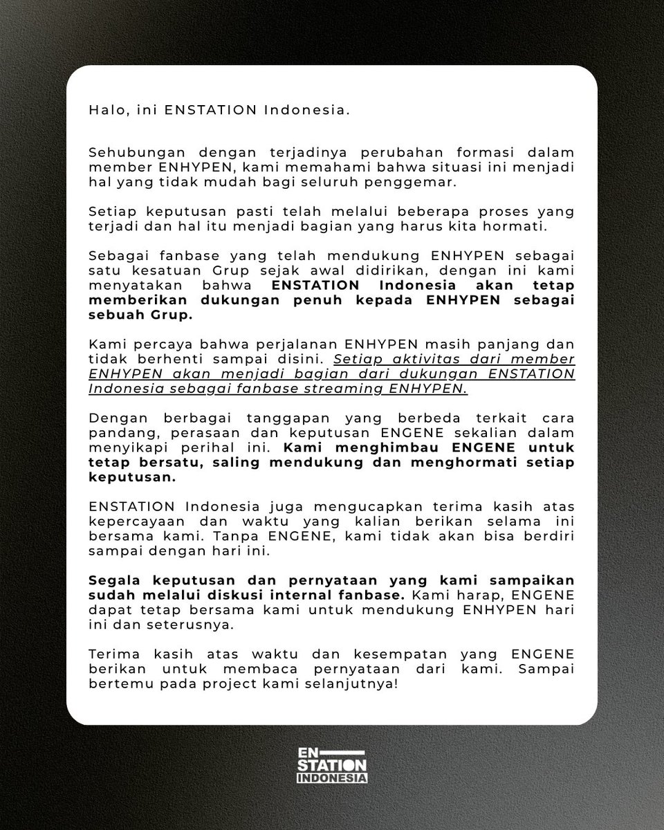 ENSTATION INDONESIA tweet media