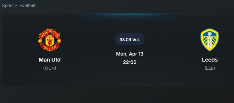 0xgiwa's tweet image. a new market just went live on @Xmarketapp

man utd vs leeds kicks off tomorrow at 22: 00. the market is already heating up with 93.09 in volume as fans lock in their predictions.

rivalries are always better when there’s something on the line.

will you back the red devils at