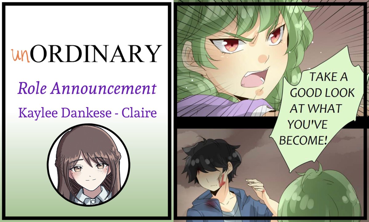 bearpuff4's tweet photo. Role announcement!!!

Was waiting this episode to release before announcing :) thrilled to share I’m the voice of Claire in Unordinary!! This was my first ever webtoon and a huge inspiration to me so I am over the moon 😭 ❤️ thank you @StorycoHQ @uruchanOFR @webtoonofficial https://t.co/4Lm1gFcmHF