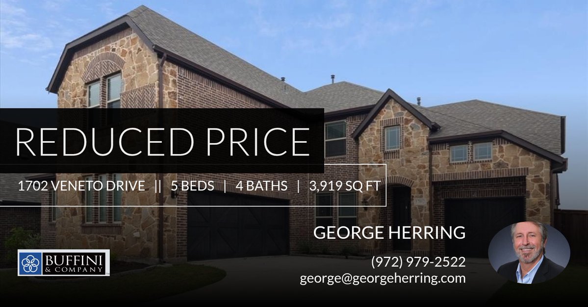 📍 Reduced Price 📍 This recently reduced home at 1702 Veneto Drive in Mclendon Chisholm won't last long, so, don't wait to set up a showing! Reach out here or at (972) 979-2522 for more information!

George Herring
RE/MAX DFW Asso... homeforsale.at/1702_VENETO_DR…