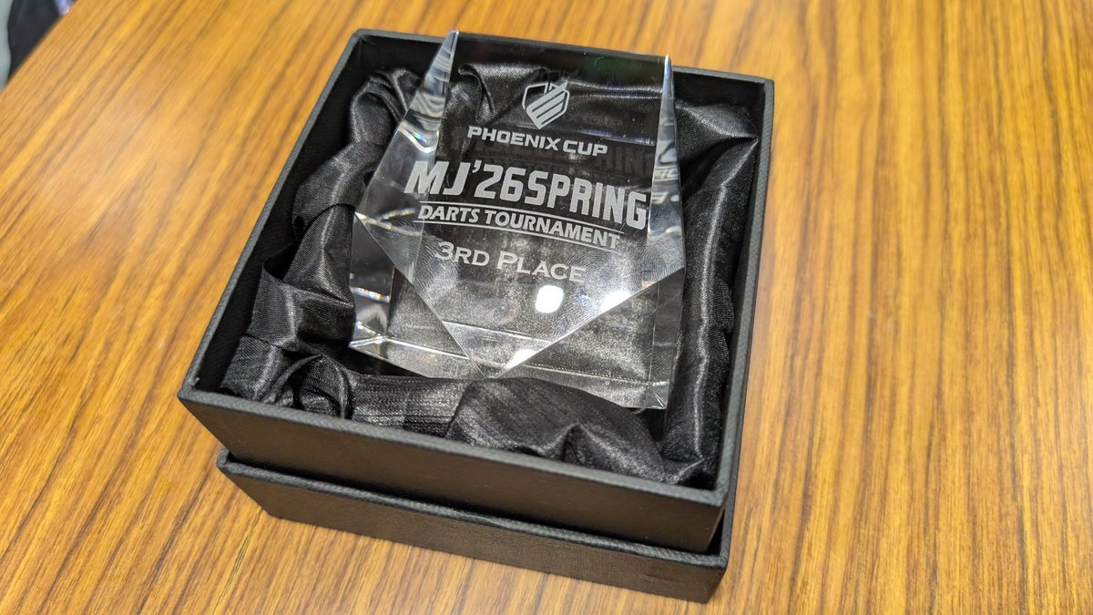darts_of_noble's tweet photo. 久々のBIGトーナメント参戦！
MJ'26 SPRING DAY2 Range3で
3位入賞しましたー🥉
ダーツ始めて最初に出た大会ぶりの、念願のトロフィーGET😭

今日は相方(@muro66_yuji)にめちゃ助けられました！ありがとうございました！

対戦していただいた方々もありがとうございました🙇‍♂️

#MJ26SPRING https://t.co/LgJSIHDMnM