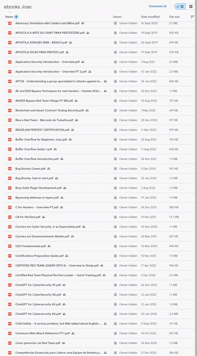 VivekIntel's tweet image. 🚨 200+ Cybersecurity eBooks (Red Team / Pentest / Exploit Dev)

Not beginner fluff — real material:
• AV/EDR bypass
• Buffer overflow
• AD attacks
• OSINT &amp;amp; recon
• Bug bounty
• SOC &amp;amp; threat hunting

Download 👇
drive.google.com/drive/folders/…

#CyberSecurity #EthicalHacking