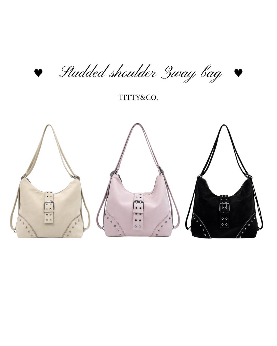 TITTY&CO. 2026 Summer Collection? ♥スタッズショルダー3Wayバッグ 