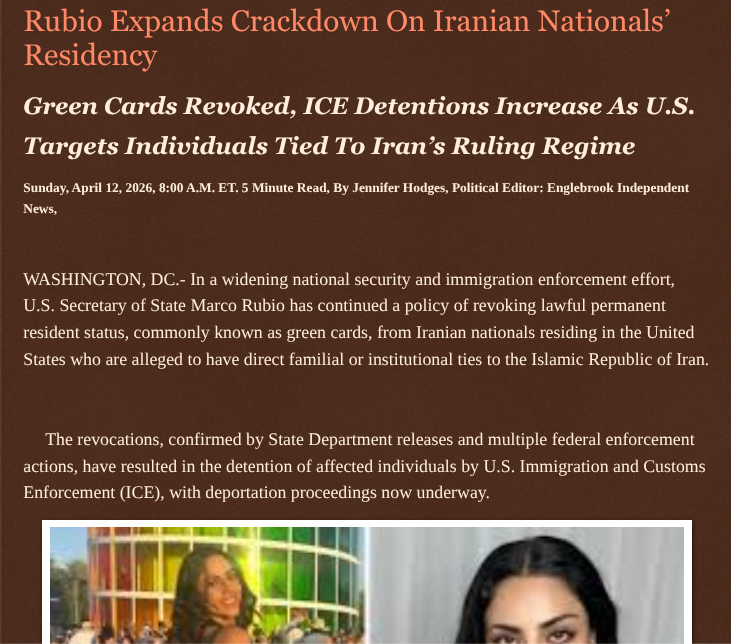 ArtFletcher9's tweet photo. Rubio Expands Crackdown On Iranian Nationals’ Residency https://t.co/T6RDJuBQLq via @Englebrooknews #WashingtonDC #Iran #IranWar #US #SecretaryState #MarcoRubio #revokes #GreenCards #Iranian #Nationals @wireless_step @HRG_Media @LodiNJNews @Fordmb1953 @SarahGeving1 @Shannon96574094 @DanCook26214426 @Daytobehappy @janninereid1 @gator4kb18 @TrumpWasRite2 @KathyKbrose @RobGerundo @JimBobW49